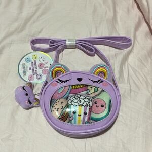 Chasing Rainbows critter pals collection pinkish lavander purse w/ food critter
